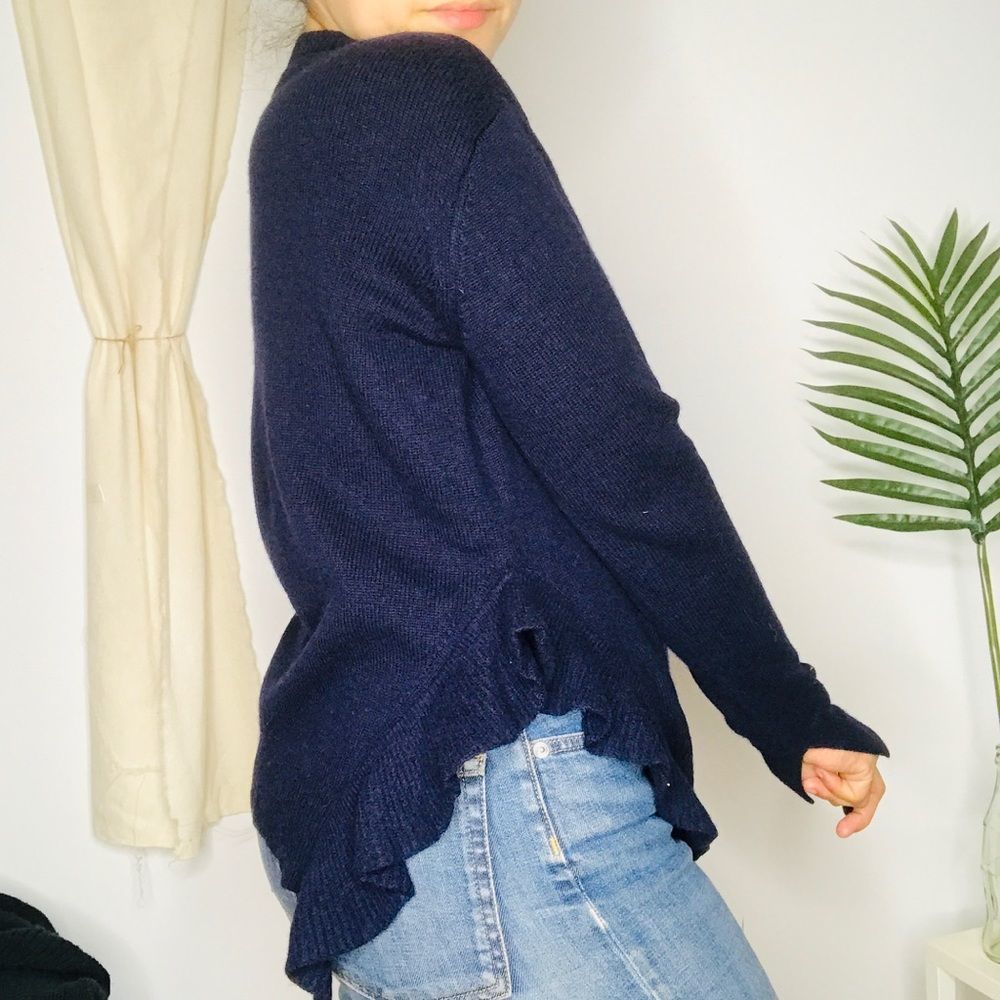 Derek Lam Navy Blue Scoop-Neck Knit Sweater